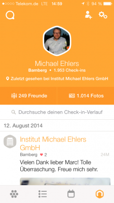 So sieht SWARM auf dem iPhone aus.